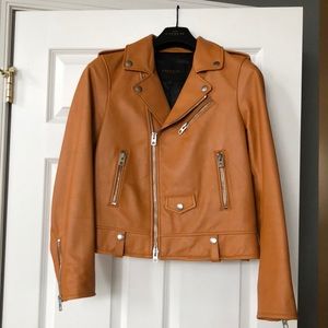 Coach Leather Bomber Jacket Size 8.